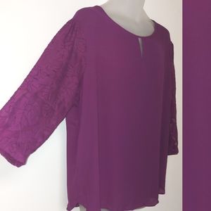 3 for $25- NWOT Van Heusen Plum Blouse, Size XXL